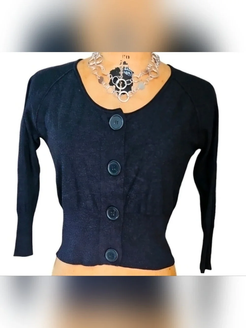 Veronica Maine Cropped Cardigan Swester 3/4 Sleeve